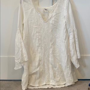 L Space cream swim cover up xs
